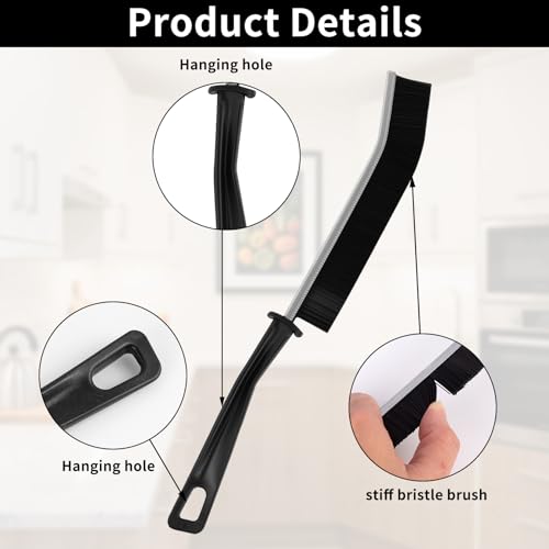 4 Pcs Hard Bristle Crevice Cleaning Brush Set, Crevice Gap Cleaning Brushes Tools, Grout Cleaner Brush for Household Bathroom Kitchen Sink Toilet Window Track Groove Gap Cleaner Tools
