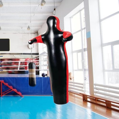 Grappling Dummy Wrestling Dummy Unfilled Jiu Punching Bag Throwing Judo Dummy Bag for Kickboxing Judo Karate - color: Black 130cm