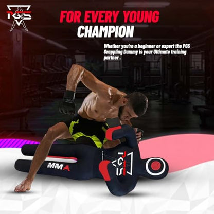 MMA Grappling Dummy Brazilian JIU Jitsu BJJ Punching Bag for Self Defense Wrestling Judo Karate Boxing Throwing Submission Standing Position - UNFILLED - color: Black Red, size: 6FT / 70"
