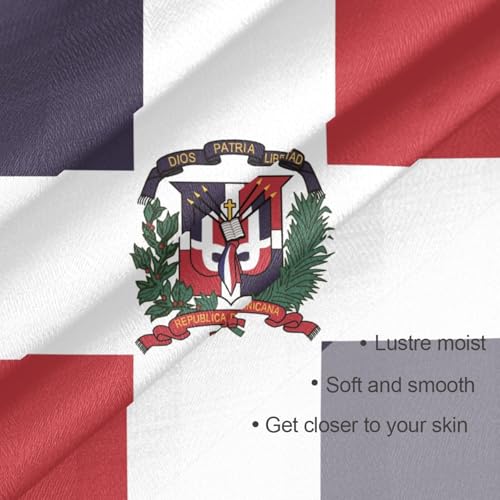 Bandana Square Head Scarf for Women Satin Hair Wrap Fashion Headband 27" - color: Dominican Republic Flag