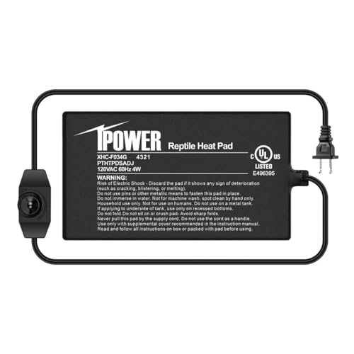 iPower 4 by 7-Inch 4 Watts Reptile Heating Mat with Temperature Controller Under Tank Warmer Terrarium Heat Pad for Reptiles and Amphibians, Black - size: 4" x 7", style: Heat Pad with Adjust Knob