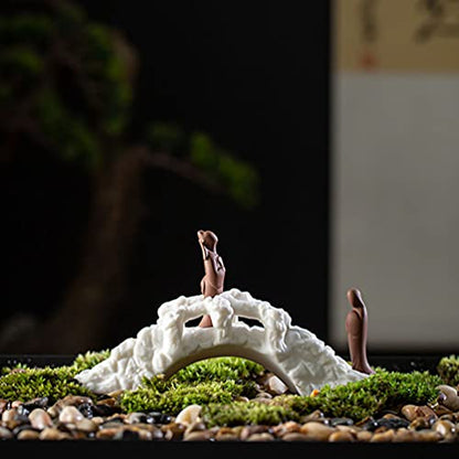 Cabilock 1pc Ornaments Miniture Decoration Zen Arc Bridge Climbing Ladder for Arch Plank Table Top Decor Mini Doll House Terrarium Bridge Glass Decor Ceramics Fish Tank Accessories White