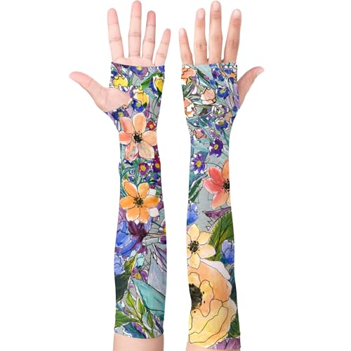 YPHCDO Gardening Sleeves for Women Farm Sun Protection Thorn Proof Cooling Arm Sleeves to Cover Arms for Garden Sports - color: Blue Purple
