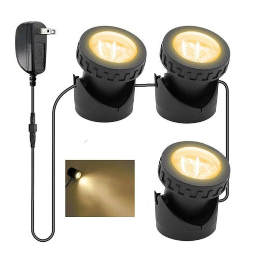 Warm White Pond Lights, Underwater Landscape Spotlights, IP68 Waterproof Submersible Fountain Lights for Garden Yard Aquarium Pond Fountain Waterfall (3 Lights) - size: 3 lights