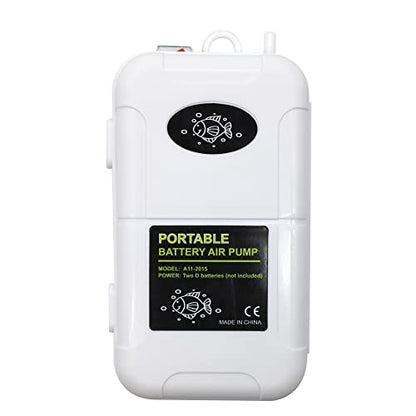 Portable Battery Air Pump for Fishing Trips, 6 Gallons Aeration Pump,Aquarium Air Pump with Air Stones, Outdoor & Outdoor use
