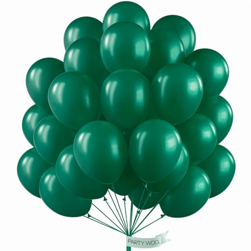 PartyWoo Pearl Dark Green Balloons 50pcs Pearl Emerald Hunter Forest Green - color: Green-z01, size: 12 Inch