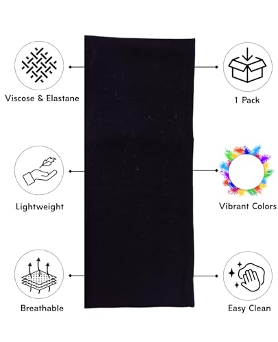 Prien Women Cotton Hijab Cap, Stretchy Head Cover, Pre-Sewn Inner Muslim Scarf Undercap, Non Slip Headband for Daily Wear - color: Black