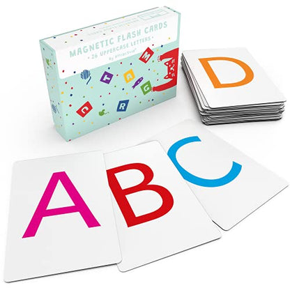 Attractivia Magnetic Big Alphabet ABC Flash Cards - 26 Sturdy Uppercase Large Letters - for Classroom Teachers, Homeschool, ESL, Toddlers 2-4 Years, Kids and Adults - style: Uppercase