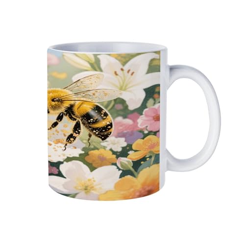 Goldfish Swimming in The Fish Tank Ceramic Coffee Cups with Handle,Porcelain Coffee Mugs for Men Women Tea Cup for Cappuccino Latte Mocha Milk Macchiato Cafe
