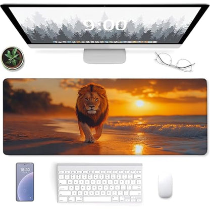 Sunset Gaming Mouse Pad, Mouse Pad 48x24in, Large Desk Mat with Non-Slip Rubber Base, Office Desk Accessories, Large Extended Gaming Keyboard Mat, Big Mousepad for Computer Gamer Office, Orange 8-8909 - size: 48 x 24 x 0.1