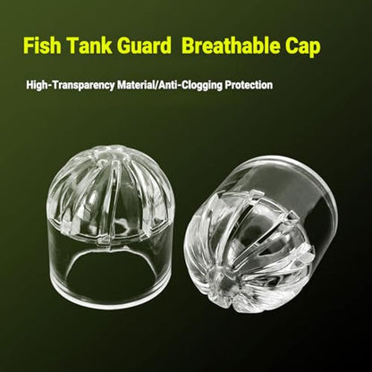 Fish Tank Guard Breathable Cap,0.98Inch/25mm ID,Aquarium Permeable Net Strainer Guard Overflow Screen-Fish Tank Strainer Guard, Permeable Net Cap - Aquarium Supplies