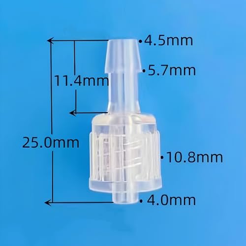 Moveable Male Luer Lock Connector × Hose Barbed Adapter for Laboratory Biochemical Analytical Instruments Food Machinery 50PC/PK (for 5/32'' Hose ID, PC) - size: for 5/32'' Hose ID, PC