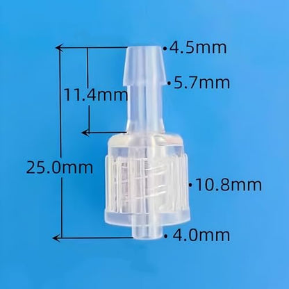 Moveable Male Luer Lock Connector × Hose Barbed Adapter for Laboratory Biochemical Analytical Instruments Food Machinery 50PC/PK (for 5/32'' Hose ID, PC) - size: for 5/32'' Hose ID, PC