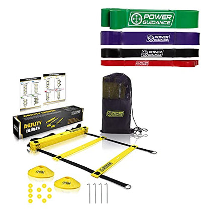 POWER GUIDANCE Agility Ladder (20 Feet) for Speed Agility Training&Pull Up Assist Bands Heavy Duty Resistance Band Mobility