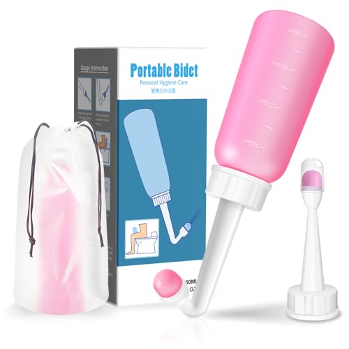 Peri Bottle - Postpartum and Perineal Care - 2 in 1 Portable Bidet - Portable Travel Bidet Sprayer for Women or Men- Handheld Jet Spray Bottle for Toilet (350ML, Pink)
