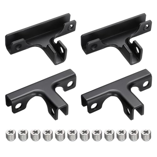 uxcell 4Pcs Glass Fixing Clip, for 8-10mm T-Shaped Glass Combination Fixing Bracket, Aluminum Alloy Reinforced Clip Clamp for Glass Display Cabinet, Fish Tank (Black) - color: Black, size: 8-10mm