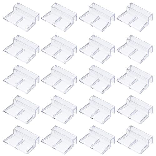 20 Pcs Aquarium Lid Clips, 8 mm Acrylic Aquarium Cover Bracket Fish Tank Lid Older Fish Tank Clip Transparent Durable Easy to Clean, Intended for Rimless Aquariums Top Cover - size: 8 mm