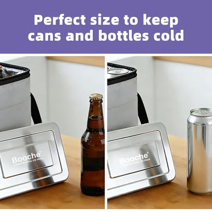 Stainless Steel Ice & Food Storage Container, Rapid-Freeze Long-Lasting Food-Safe Freezer Box, Reusable Cold Pack for Lunch Boxes, Picnics, Camping, Fishing (2)