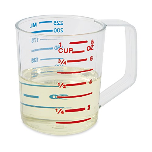 Rubbermaid Commercial Products Bouncer Clear Measuring Cup, 1-Cup /0.25-Quart, Clear, Strong Food Grade, Easy Read for Liquid/Dry Ingredients, for Home/Professional Kitchen - size: 1/4 Qt
