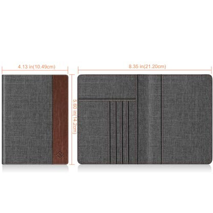 FINTIE Passport Holder, Slim Travel Wallet RFID Blocking Card Case Cover - color: Denim Charcoal Brown