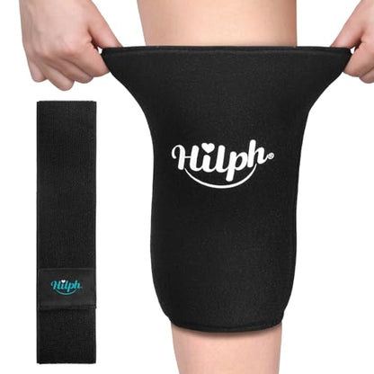 Hilph Knee Ice Pack Sleeve, Flexible Gel Ice Pack for Knee Pain Relief | Easy Wear, Reusable Cold Therapy for Knee Swelling, Replacement Surgery Recovery, Injuries, Arthritis, ACL, Strap Included - size: Medium, style: For Knee & Elbow with Extra Strap