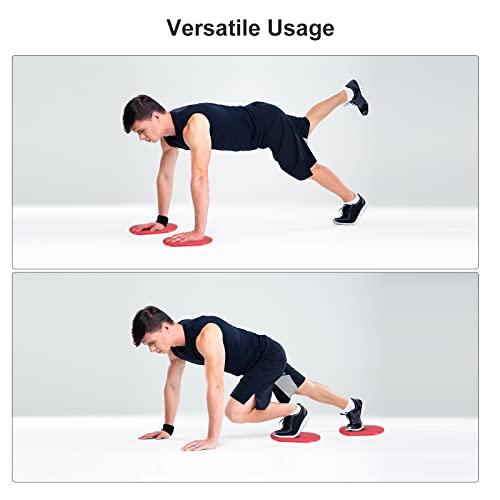 Generic Exercise Core Sliders, Oval Glider Discs with Feet Covers, Dual Sided Usage in Home Gym for Full Body Workout, Black