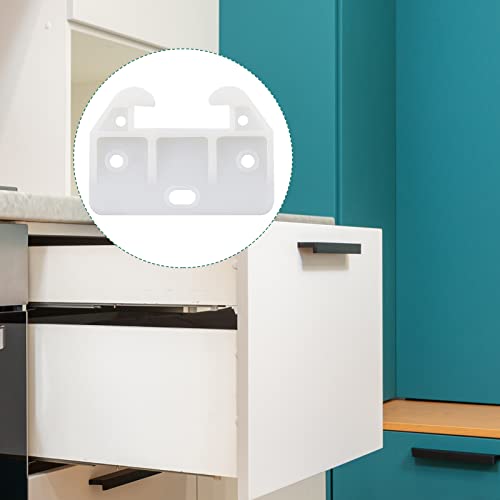 Litoexpe 10 Pieces White Plastic Drawer Guides with Screws, 58×41×29mm | Rear Drawer Replacement Guides Brackets, Smooth Glide Track, Includes Mounting Screws, for Dressers, Wardrobes - size: 58×41×29mm - 10 Pcs