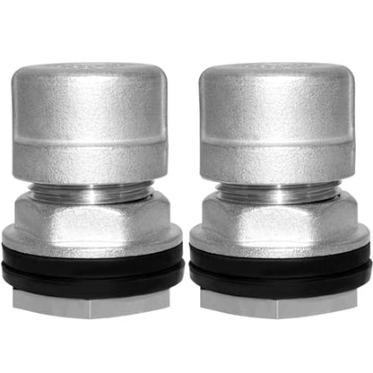 Beduan Stainless Garden Hose Bulkhead Fitting, 3/4 GHT Male to 1/2 Female Bulkhead Water Tank Connector Thru-bulk Fitting for Rain Barrels, Aquariums, Sinks, Irrigation with Caps(Pack of 2) - size: 3/4 GHT Male x 1/2 Female, style: PackOf 2