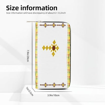 Ethiopian Cross PU Leather Long Wallet for Women Men, Zipper Clutch Wallet RFID Card Holder Organizer - color: Ethiopian Cross1