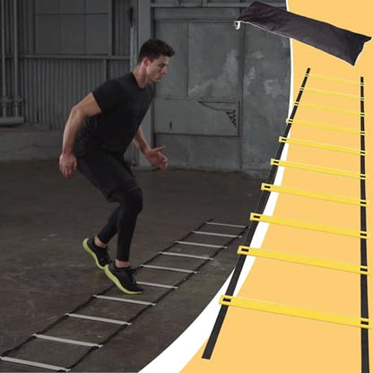 Speed Ladder – Agility Training Equipment | Footwork Workout Ladder with Storage Bag for Speed and Coordination Training in Soccer, Basketball, Tennis, Hockey, and Badminton