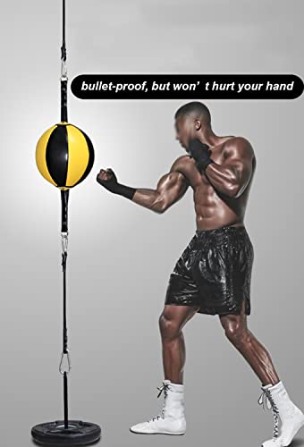 Double-End Punching Bags Wall Mount Boxing Bag Kit, Inflatable Reflex Bag, Speed Bag Hanging Boxing Equipment for Home Gym 32in Adjustable Cords, Stress Relief Exercise Equipment Boxing Striking