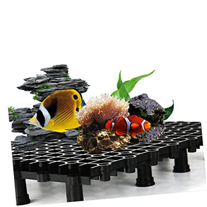 GANAZONO Fish Tank Plate 2pcs Bottom Pad for Aquarium Submersible PVC with 8 Nails - color: Black, size: 27.00X20.00X1.30CM