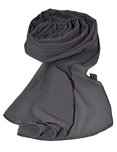 Txameru Hijab for Women Chiffon Hijab Scarfs for Women Long Shawl - color: Dark Grey