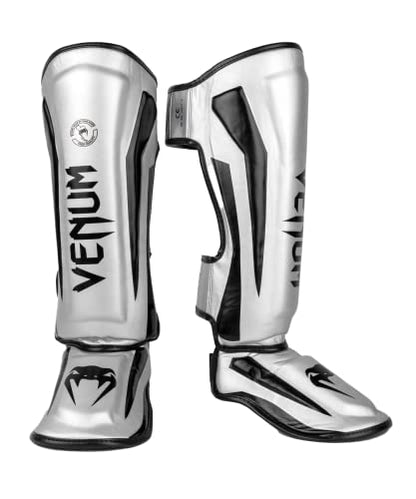 Venum Elite Standup Shin Guards - color: Silver/Black, size: X-Large