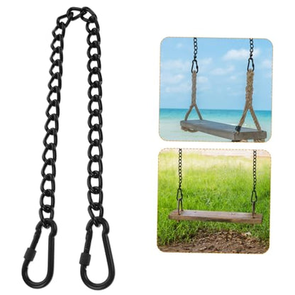 GALPADA Strong Steel Hanging Chains Snap Hooks for Hammocks Height Black Coated Link Set for Swing Chairs and Punching Bags Easy Installation for Outdoor and Indoor Use