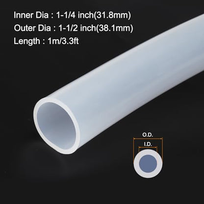 3.3ft 1-1/4" ID x 1-1/2" OD Silicone Tubing Clear Industrial Plastic Tubing Pure Silicone Hoses for Pump Siphoning Draining Irrigation Brewing - color: Clear, size: 1-1/4" x 1-1/2"