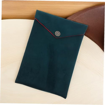 Buddhist Text Bag Chinese Style Scriptures Storage Pouch Velvet Fabric Bible Carrying Case for Religious Books Sundries Organizer in Dark Green