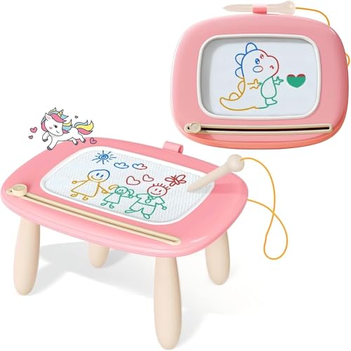 Kikidex Magnetic Drawing Board, Toddler Girl Toys for 1-3 Year Old, Doodle Board Pad Learning and Educational Toys for 1 2 3 Year Old Baby Kids Birthday Gift (Soft Pink) - color: Soft Pink
