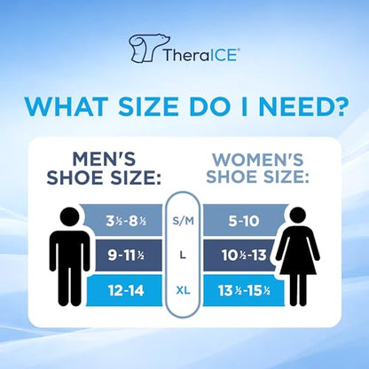 TheraICE Ankle Ice Pack Wrap, Achilles Tendonitis Brace, Plantar Fasciitis | Cold Therapy Compression Sleeve, Sock-Style Slip-On Fit for Women and Men, Eases Sprains, Swelling, Sore Feet and Heel - size: Large, style: Original