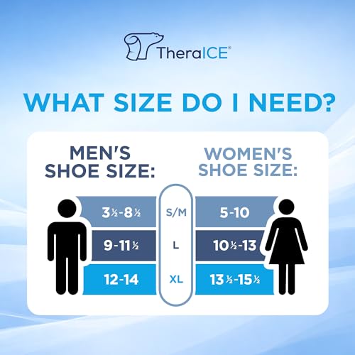 TheraICE Ankle Ice Pack Wrap, Sprained Ankle Brace Plantar Fasciitis Relief | Cold Therapy Compression Sleeve, Sock-Style Slip-On Fit for Women and Men, Eases Swelling, Sore Feet and Heel - size: Extra Large, style: Original