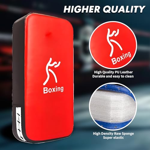 LuiceABC One Karate Taekwondo Boxing Kick Punch Adjustable Soft Shield Durable Training Pad for Boxing, Training and Protecting Your Palm, Wrist and Decreasing The Shock - color: Red