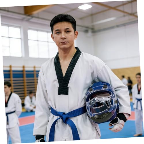 Angoily Taekwondo Mask, Clear Kickboxing Sparring Headgear, Breathable Martial Arts Face Protection - color: 10pcs