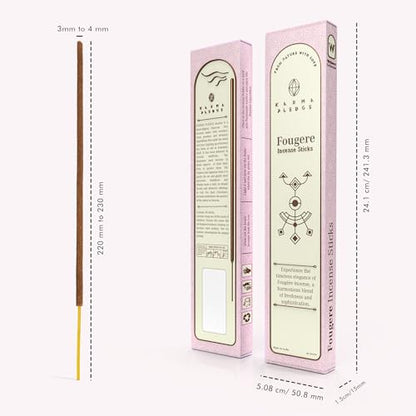 KarmaPledge Fougere Incense Sticks, Burn Time 45-60 Min, 40 Sticks - color: Fougere, size: 40 Hand Dipped Sticks