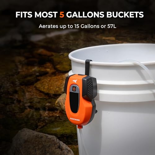 KastKing Li3 Rechargeable Live Bait Aerator, Lithium-Ion Battery, LCD Runtime Display, Large Aeration Stone, Aerator for Fish and Bait Buckets