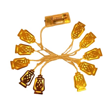 Ramadan Eid Lantern String Lights - Warm Glow, Battery Operated Metal Lanterns for Festive Spirit Home Decorations Hajj, Wall Art, Stands, Trays, Balloons, Dinnerware (5 Ft) - size: 5 Ft