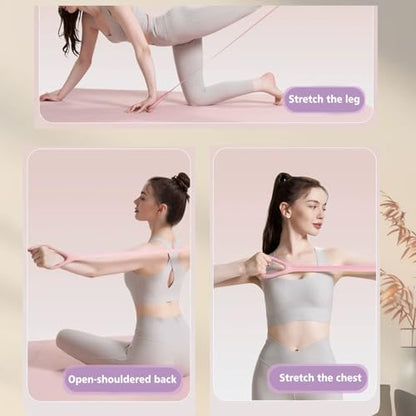 Figure 8 Fitness Resistance Bands, Elastic Bands with Handles for Working Out,Arm|Back|Shoulder Training Elastic Ropes,Exercise Equipment for Physical Therapy Stretching Yoga Pilates - color: Pink