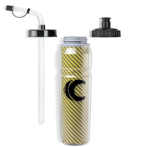 Cannon Sports 28oz Insulated Squeeze Water Bottle with Straw, Leak Proof Lids, 2 lids (Straw and Squeeze), Double Wall Insulation, Wide Mouth, BPA-Free (Yellow) - color: Yellow