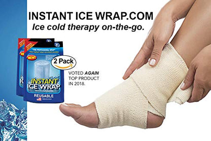 Instant Ice Wrap for Pain Relief, HEAL AT Home and Help First Responders with Instant Ice Wrap: 2 Packs, Reusable, No Refrigeration Needed: