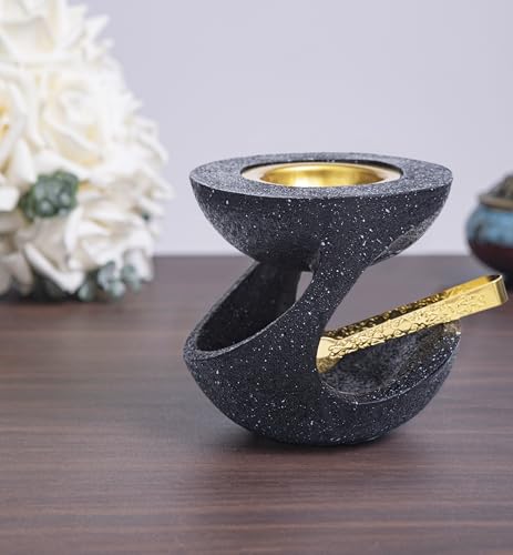 Bakhoor Burner Frankincense Resin Incense Burner (Black) - color: Black