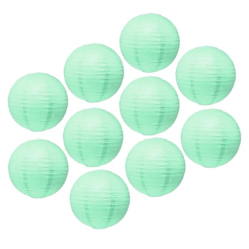Mudra Crafts 12 Inch Round Chinese Mint Paper Lanterns Hanging Decor - color: Mint, size: 12 Inches